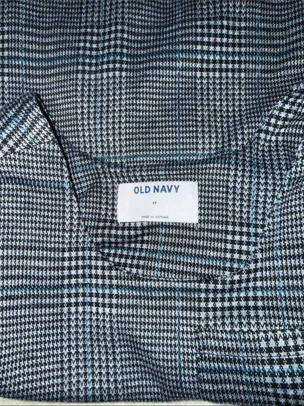Old Navy Black, Blue, and White Plaid Sleeveless Shift Dress